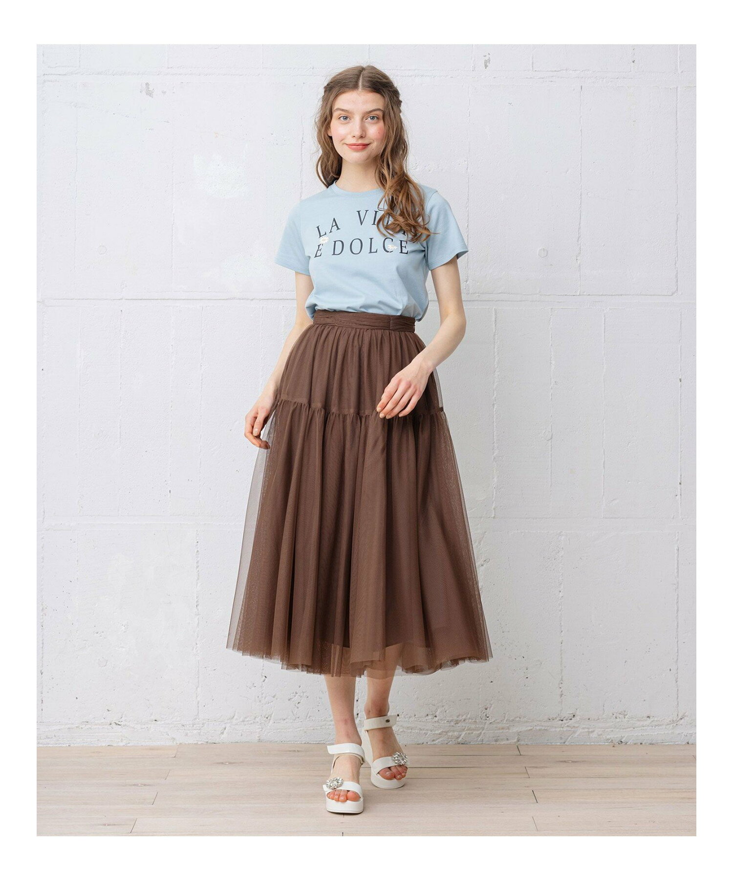 【WEB限定】【TOCCA lAVENDER】Fruit Color Tulle Skirt スカート